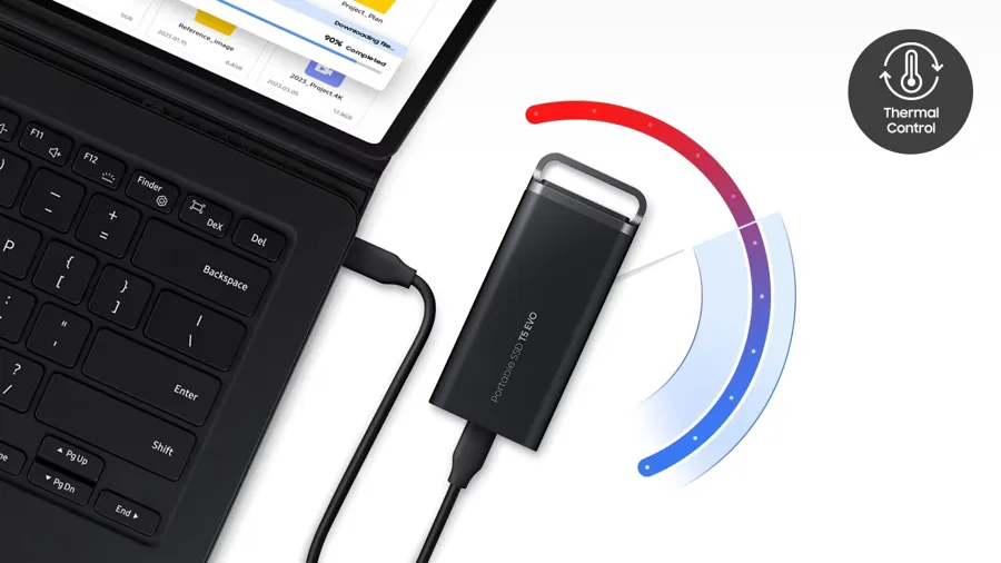 Dysk przenośny Samsung Portable SSD T5 EVO USB 3.2 Gen1 4 TB czarny